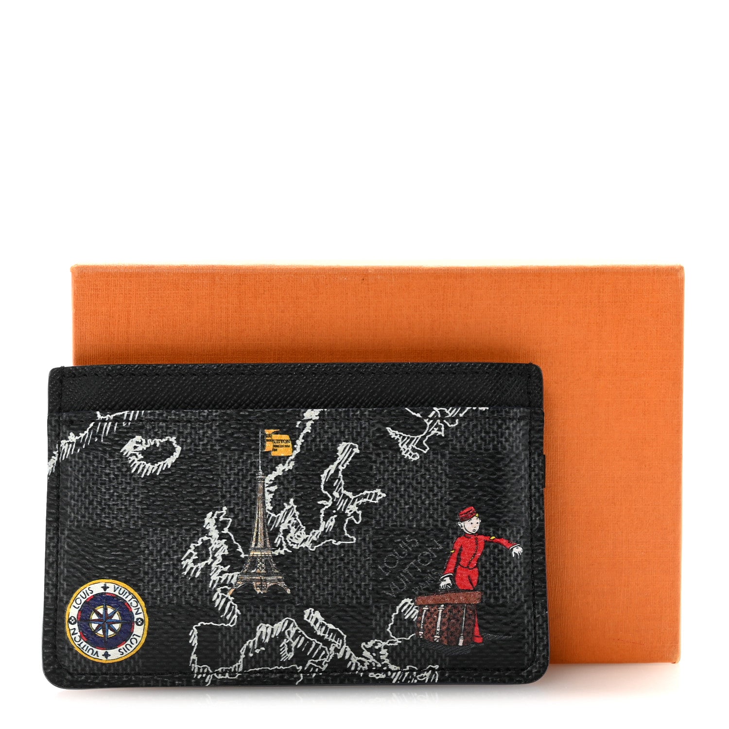 Louis Vuitton Damier Graphite World Map Porte Cartes Simple 7 of 7