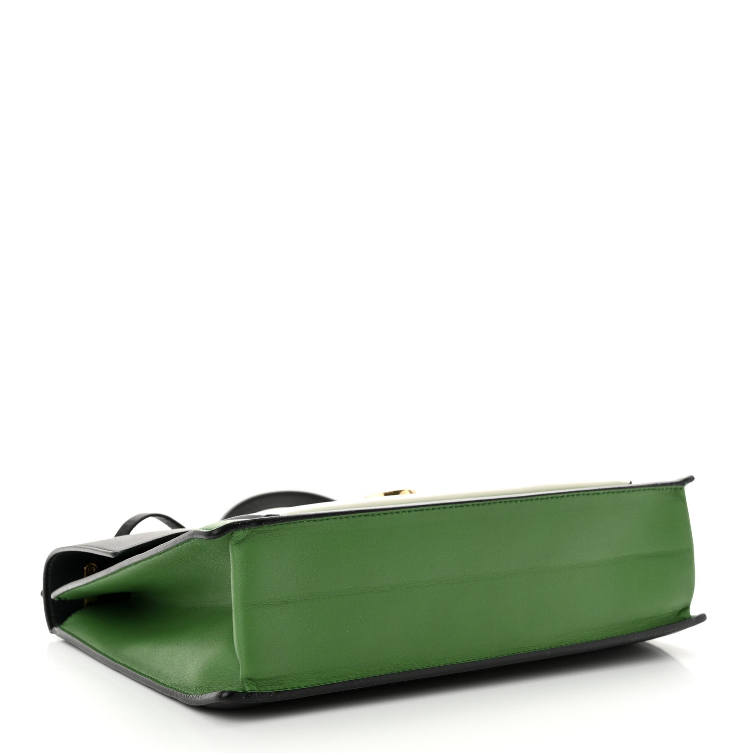 Salvatore Ferragamo Calfskin Colorblock Marisol Top Handle Shoulder Bag Black Green White 4 of 10