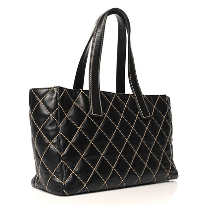 Chanel Calfskin Contrast Stitch Surpique Tote Black 3 of 12