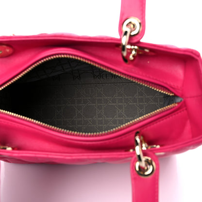 Christian Dior Lambskin Cannage Medium Lady Dior Fuchsia 5 of 10