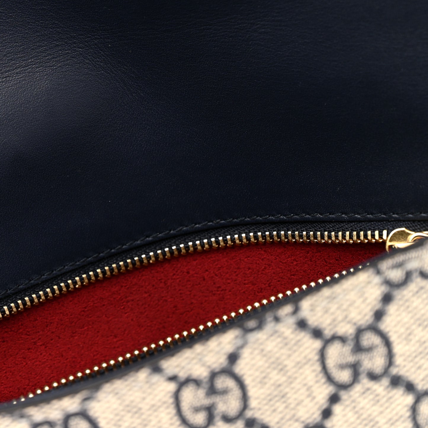 GG Supreme Monogram Small Messenger Shoulder Bag Beige Blue Navy