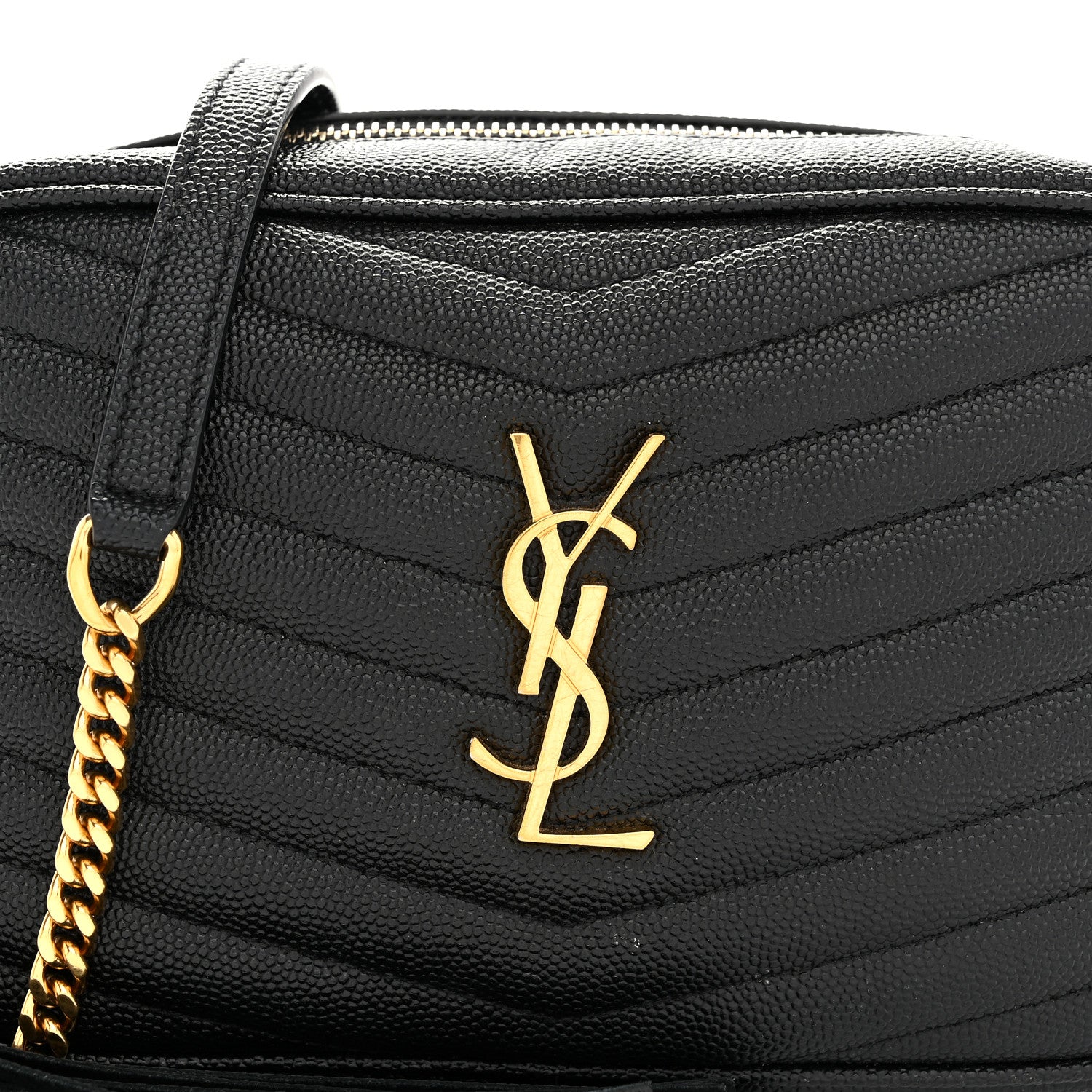 Saint Laurent Grain De Poudre Matelasse Monogram Mini Lou Camera Bag Black 8 of 10