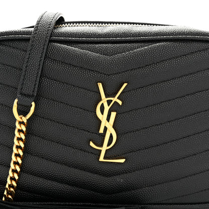 Saint Laurent Grain De Poudre Matelasse Monogram Mini Lou Camera Bag Black 8 of 10