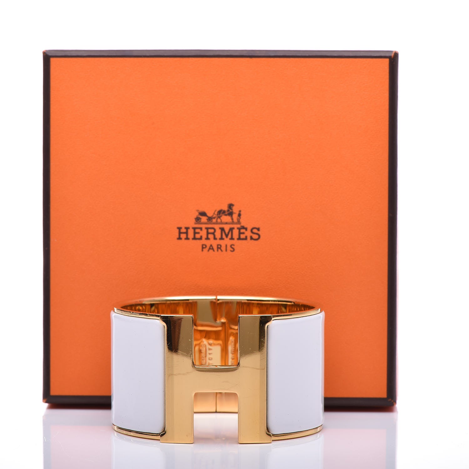 Hermes Enamel Extra Wide Clic Clac H Bracelet PM White 6 of 6
