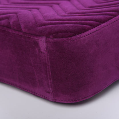 Gucci Velvet Matelasse GG Marmont Dome Backpack Fuchsia Violet Cyclamen 8 of 9