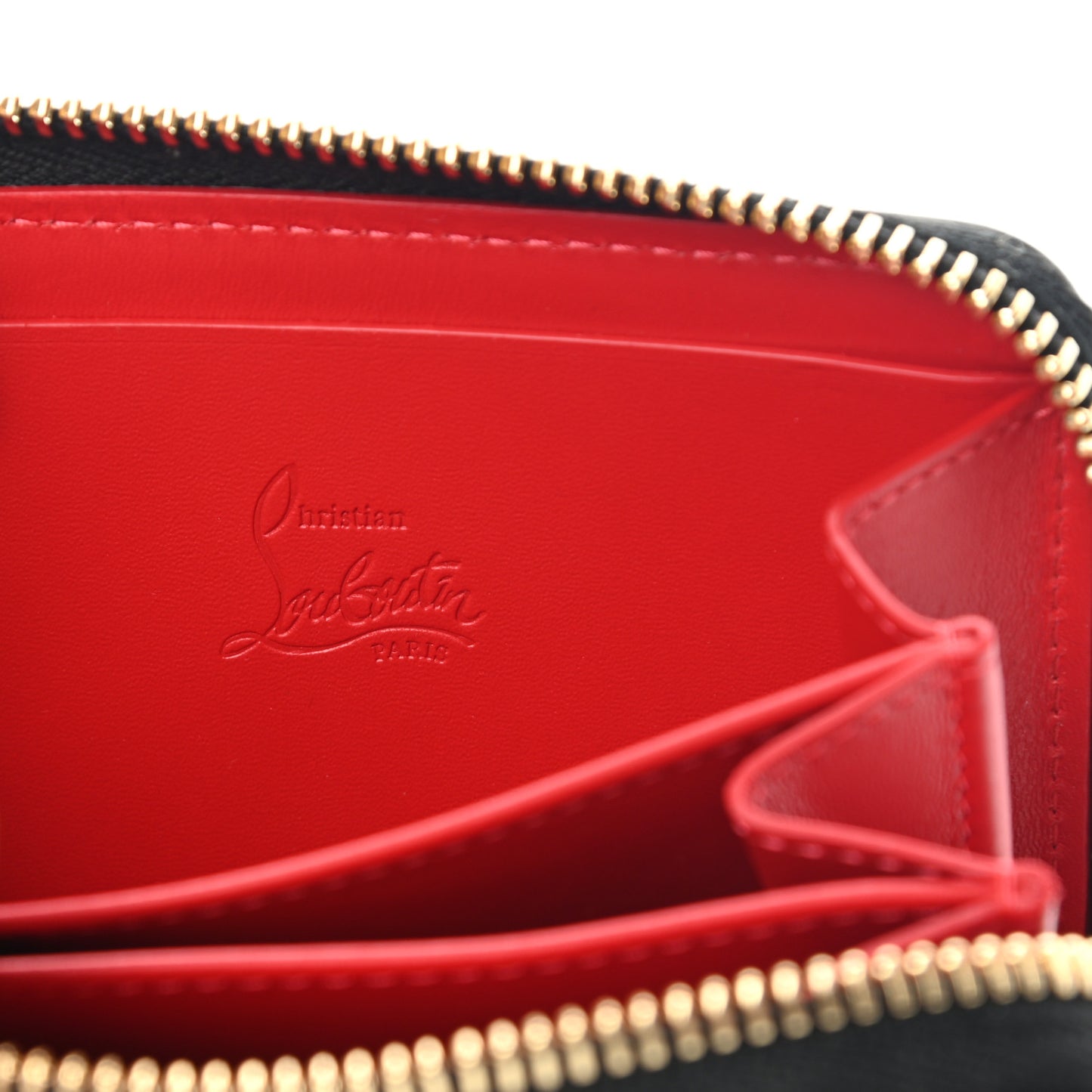 Calfskin Panettone Zip Around Coin Purse Black