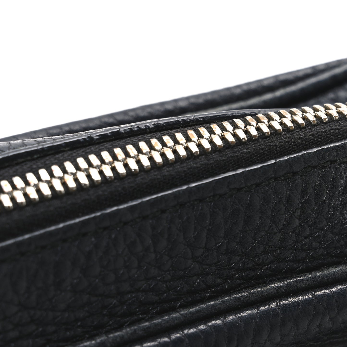 Pebbled Calfskin Small Soho Disco Bag Black