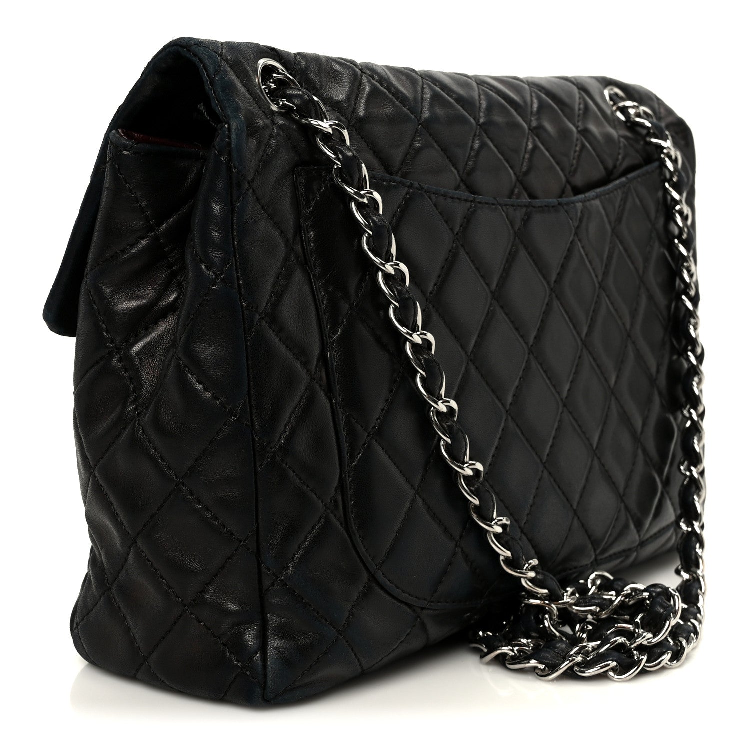Chanel Washed Lambskin Quilted Maxi Single Flap Black 1861149