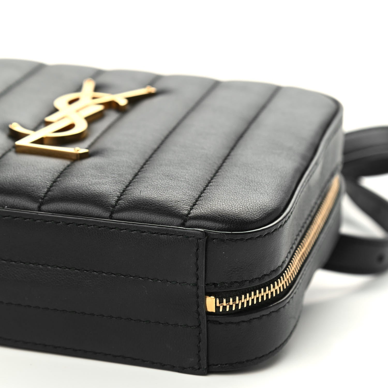 Saint Laurent Lambskin Matelasse Vicky Monogram Belt Bag Black 7 of 7
