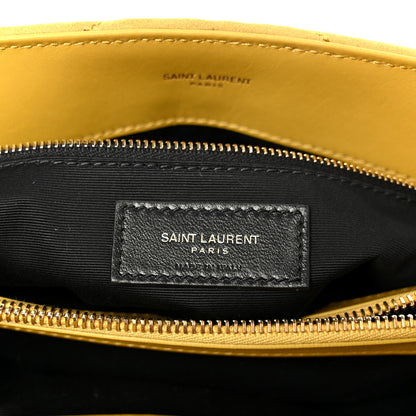 Saint Laurent Suede Y Quilted Monogram Medium Loulou Chain Satchel Chartreuse 7 of 11