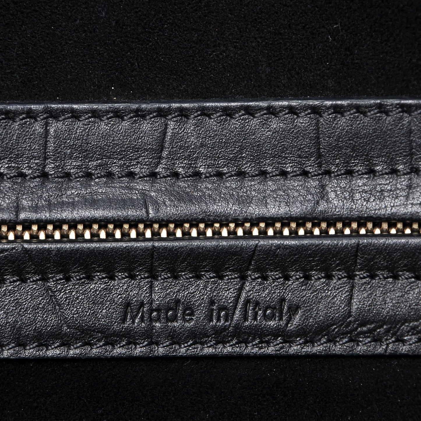 Crocodile Embossed Calfskin Medium Phantom Luggage Black
