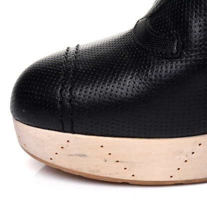 Chanel Lambskin Perforated Cap Toe Wood CC Clogs 39 Black 13 of 14