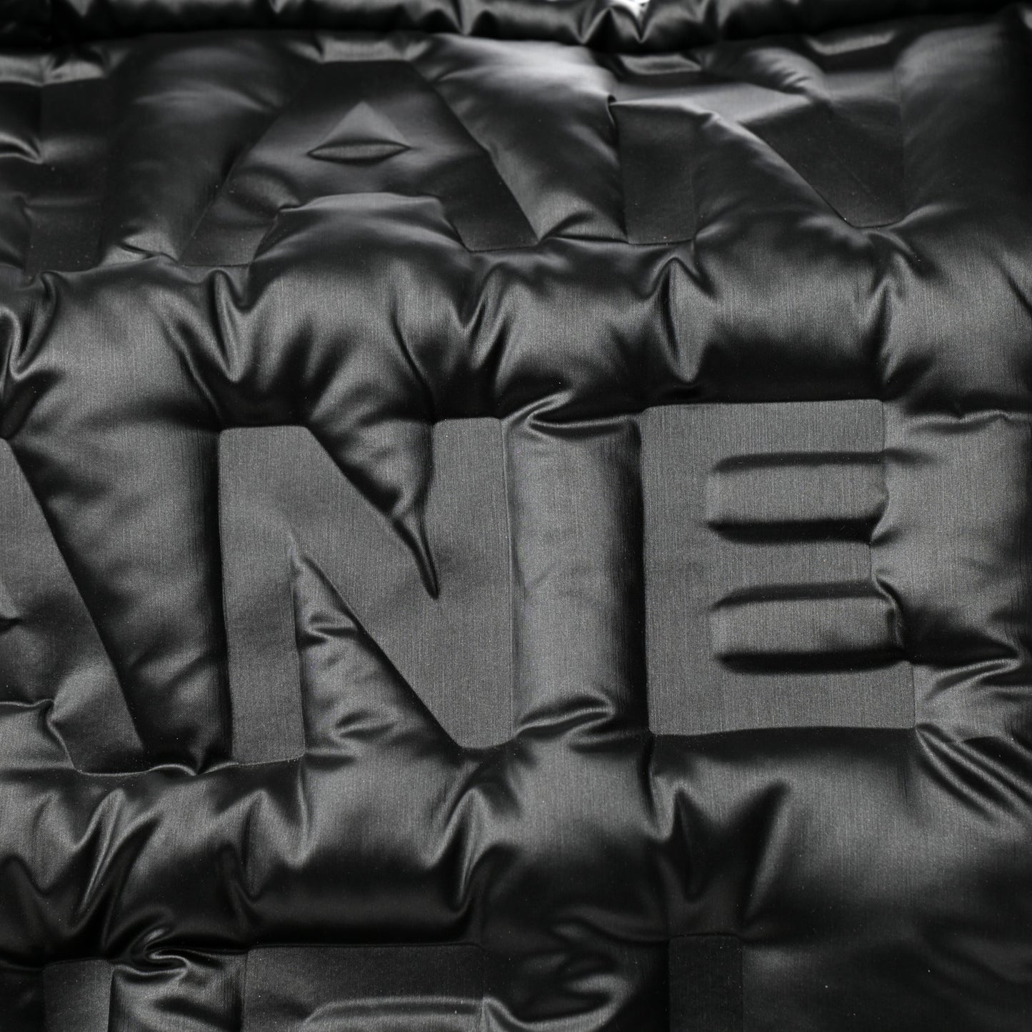 Nylon Embossed Large Doudoune Bowling Bag Black