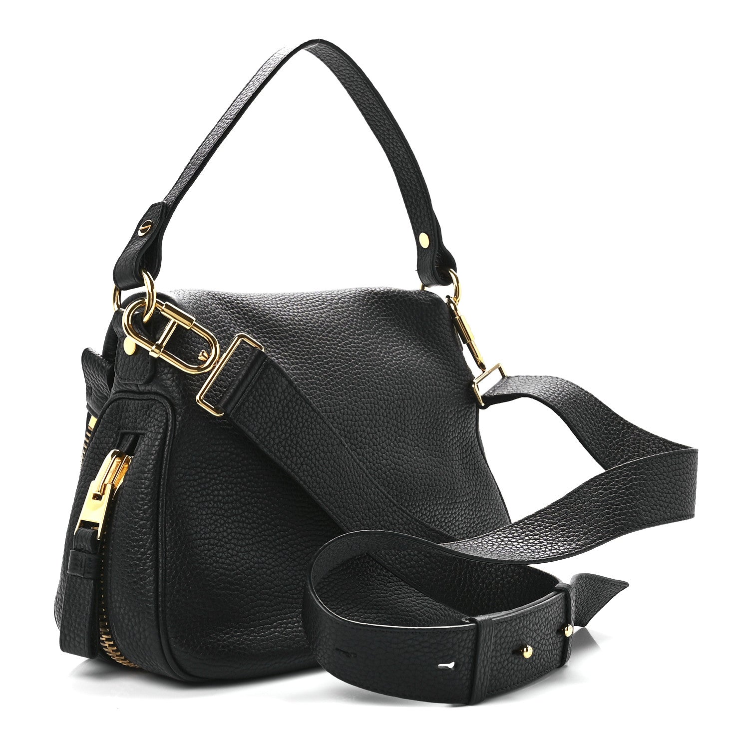 Tom Ford Grained Calfskin Medium Jennifer Crossbody Bag Black 2 of 10