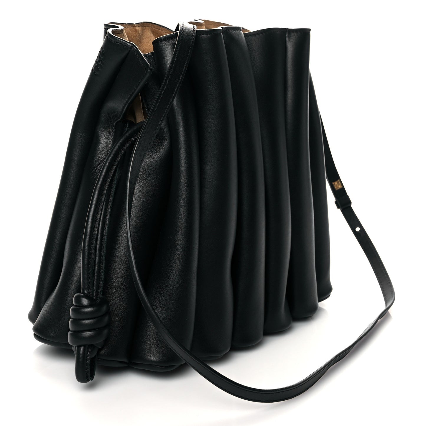 Calfskin Ondas Flamenco Knot Bag Black