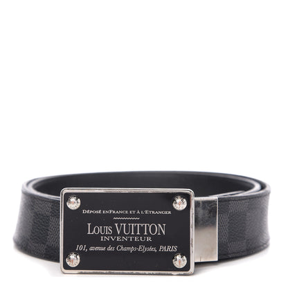 Louis Vuitton Damier Graphite 35mm LV Inventeur Reversible Belt 90 36 1 of 7