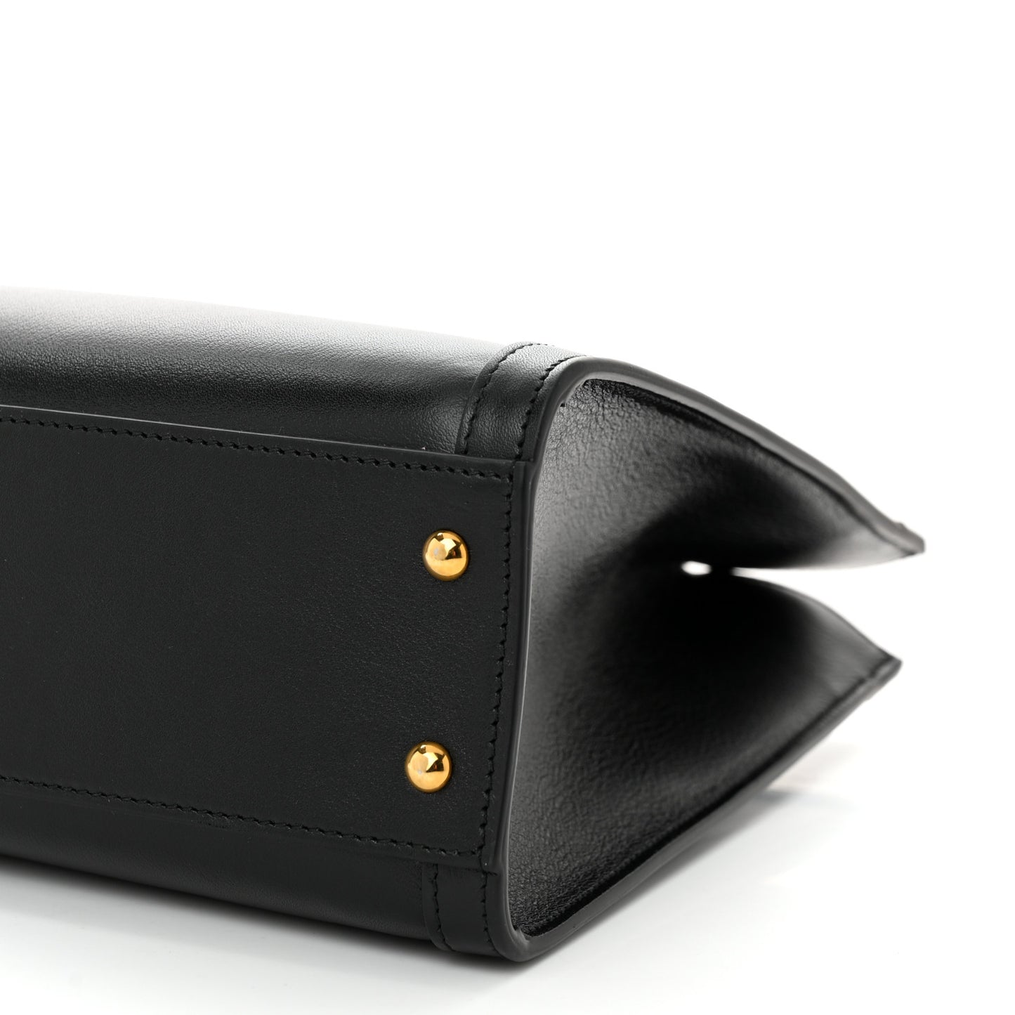 Calfskin Small Diana Tote Bag Black Yellow Fluo
