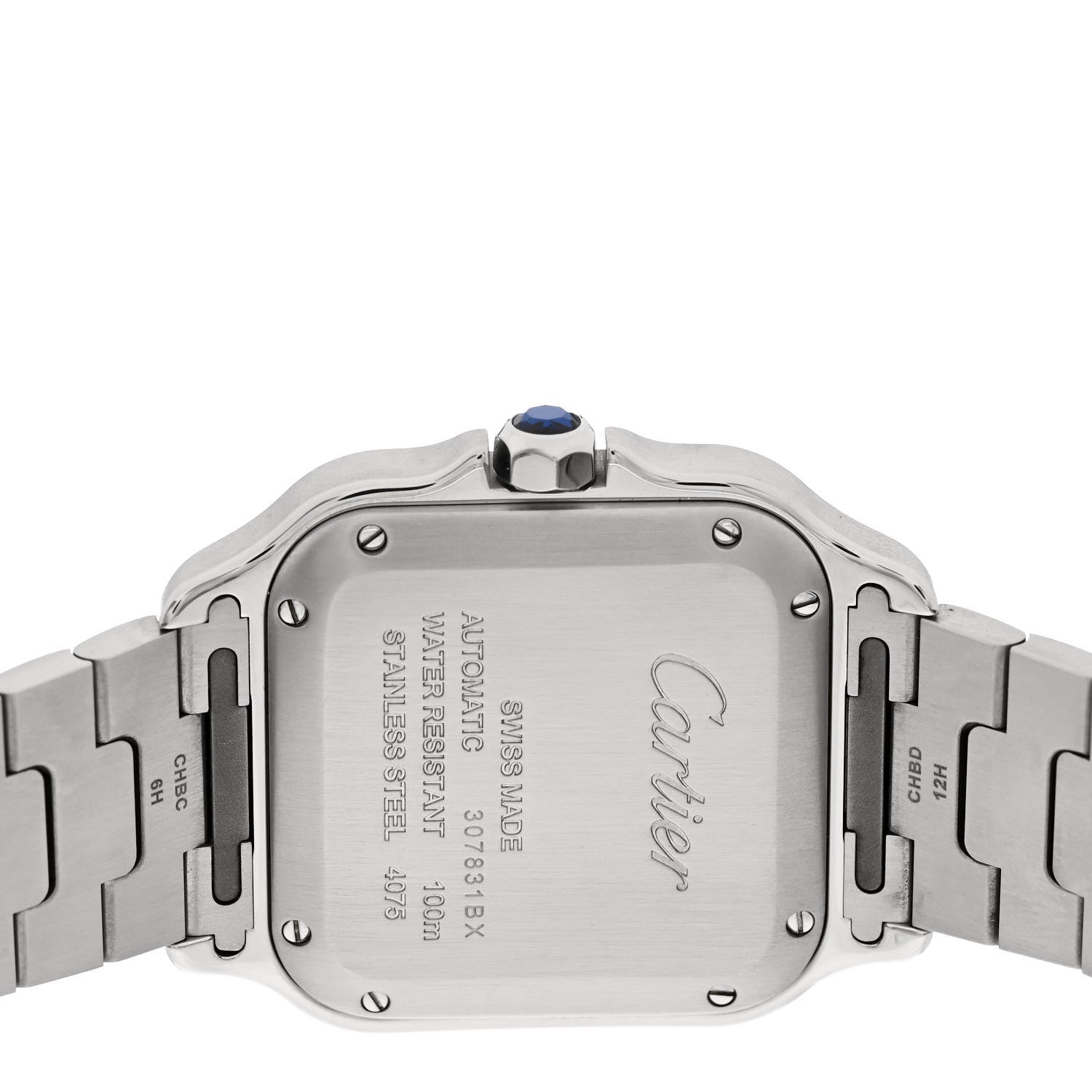 Cartier Stainless Steel 18K Yellow Gold Diamond Pave Bezel 35mm Santos de Cartier Automatic Watch 4 of 4