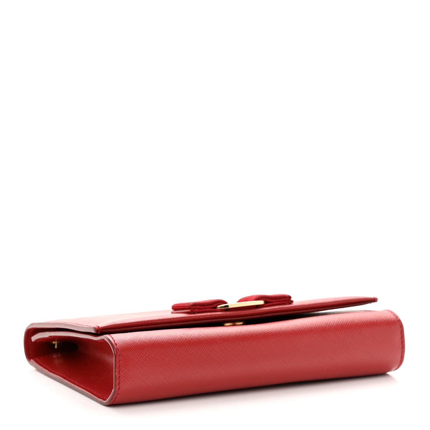 Hammered Calfskin Mini Miss Vara Bow Chain Bag Rosso