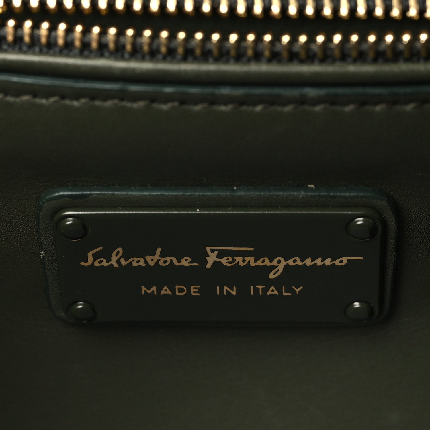 Salvatore Ferragamo Calfskin Alligator Pleated Soft Sofia Satchel Green 6 of 9