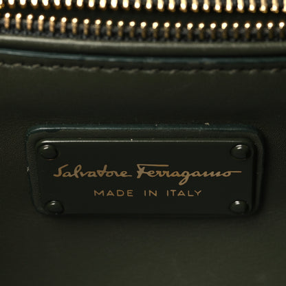 Salvatore Ferragamo Calfskin Alligator Pleated Soft Sofia Satchel Green 6 of 9