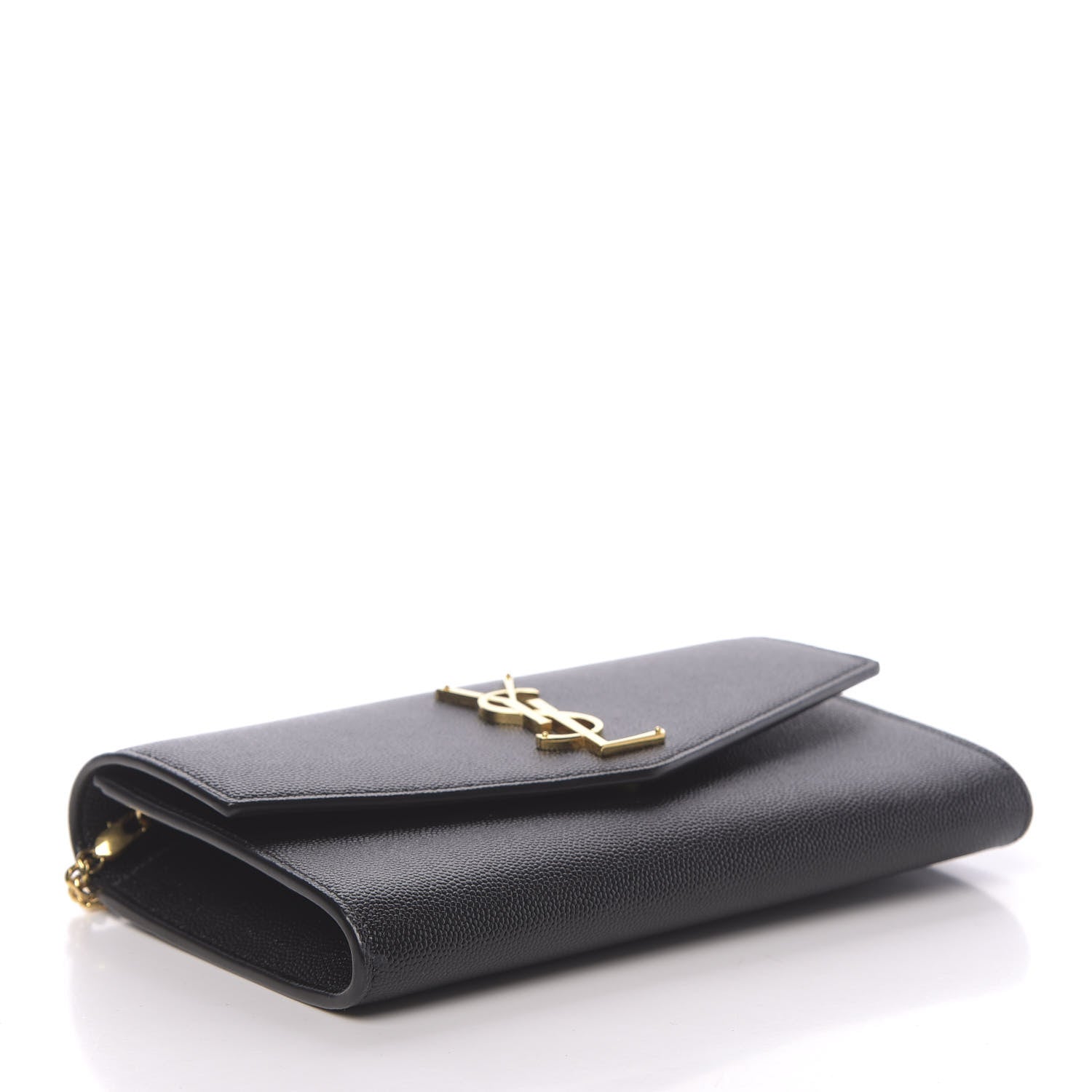 Saint Laurent Grain De Poudre Uptown Chain Wallet Black 5 of 12