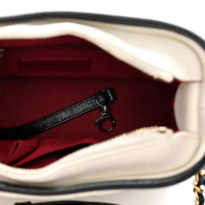 Chanel Aged Calfskin Quilted Small Gabrielle Hobo Black White 5 of 11