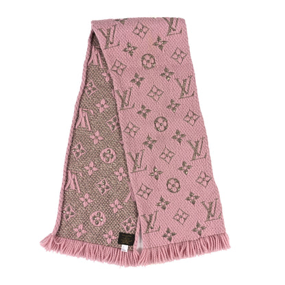 Louis Vuitton Wool Silk Logomania Shine Scarf Pink 2 of 4