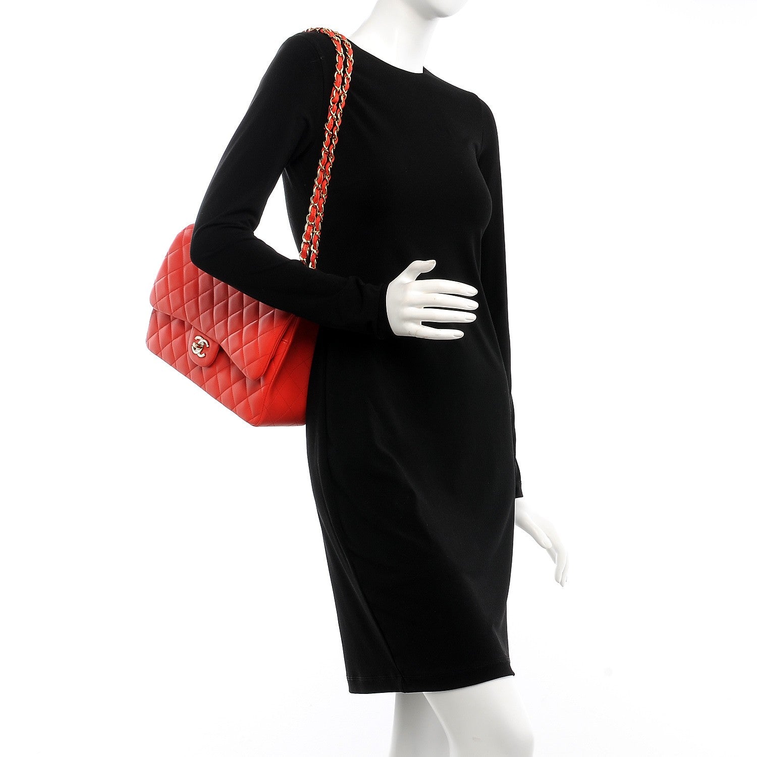 Chanel Lambskin Quilted Jumbo Double Flap Red 3 of 8