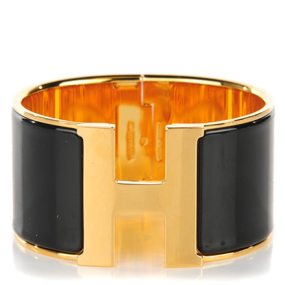 Hermes Enamel Extra Wide Clic Clac H Bracelet GM Black 1 of 7