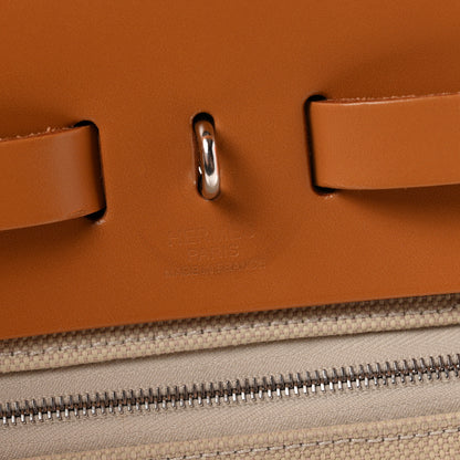 Hermes Toile Militaire Vache Hunter Herbag Zip Retourne PM 31 Beton Naturel Sable 7 of 12