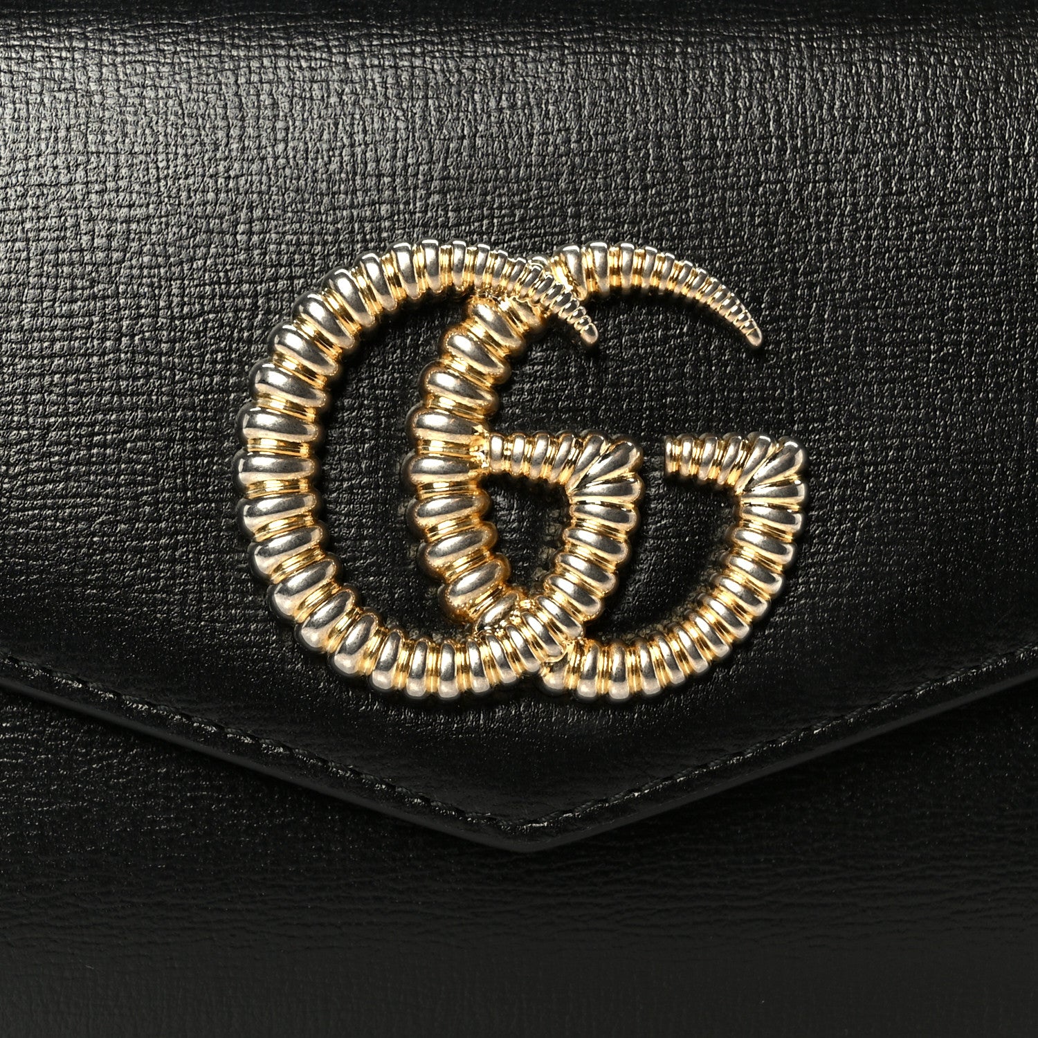 Gucci Textured Calfskin Torchon GG Broadway Envelope Clutch Black 9 of 9