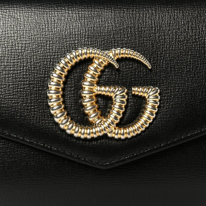 Gucci Textured Calfskin Torchon GG Broadway Envelope Clutch Black 9 of 9