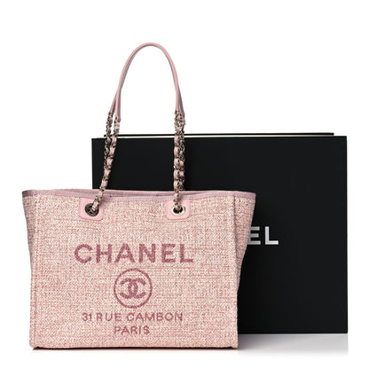 Chanel Lurex Boucle Small Deauville Tote Pink 11 of 11