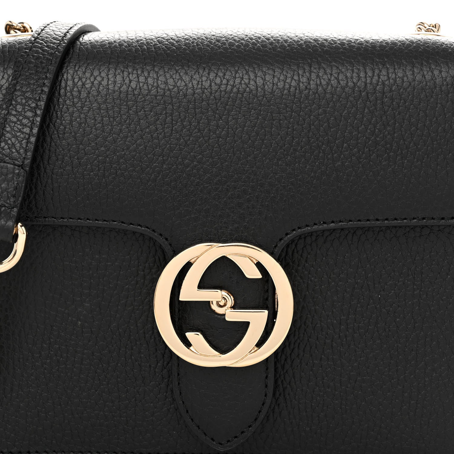 Gucci Dollar Calfskin Small Interlocking G Shoulder Bag Black 8 of 10