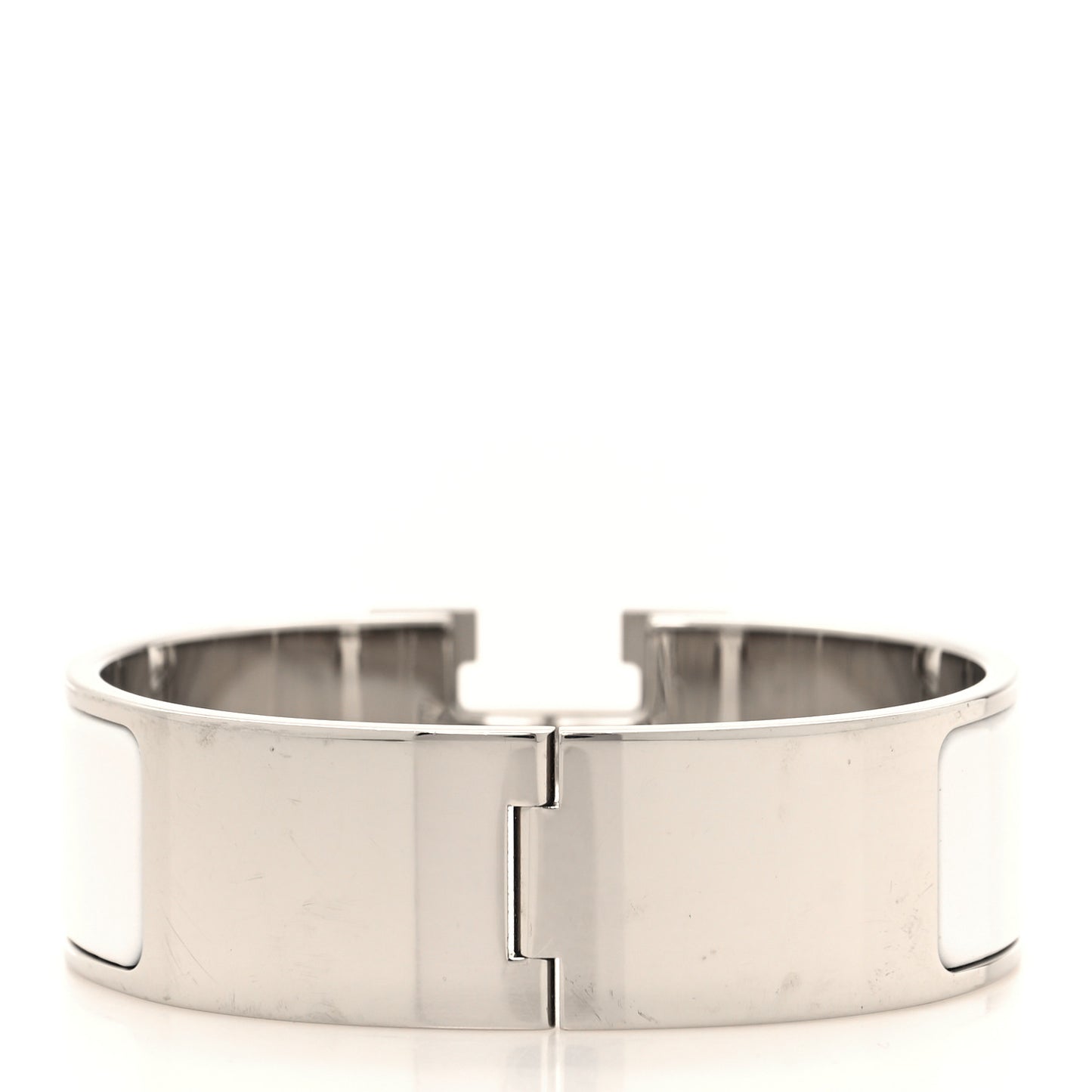 Enamel Wide Clic Clac H Bracelet GM White
