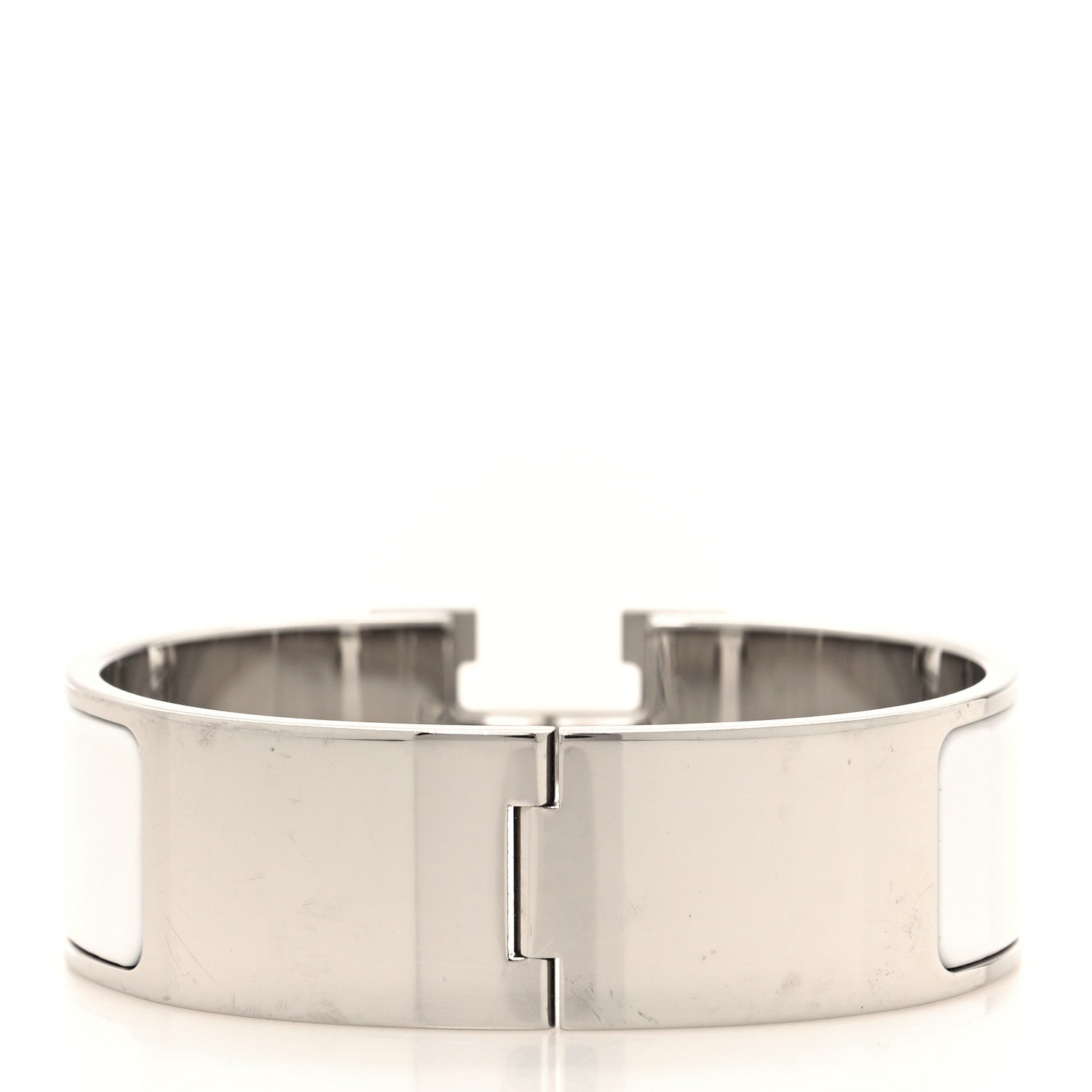 Hermes Enamel Wide Clic Clac H Bracelet GM White 3 of 5