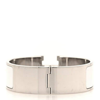 Hermes Enamel Wide Clic Clac H Bracelet GM White 3 of 5