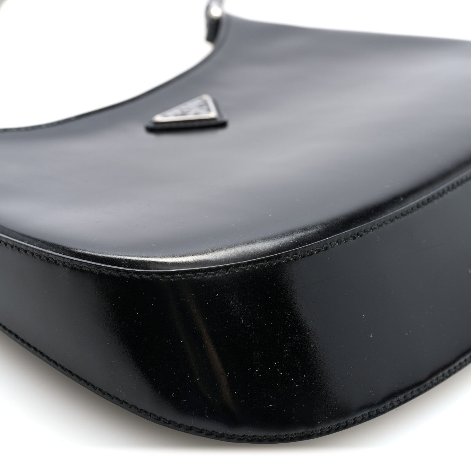 Prada Spazzolato Cleo Shoulder Bag Black 8 of 9