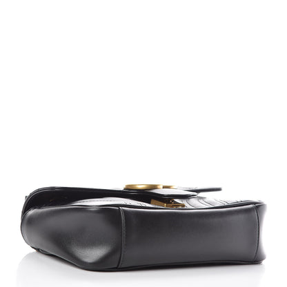 Gucci Calfskin Matelasse Mini GG Marmont Shoulder Bag Black 4 of 10