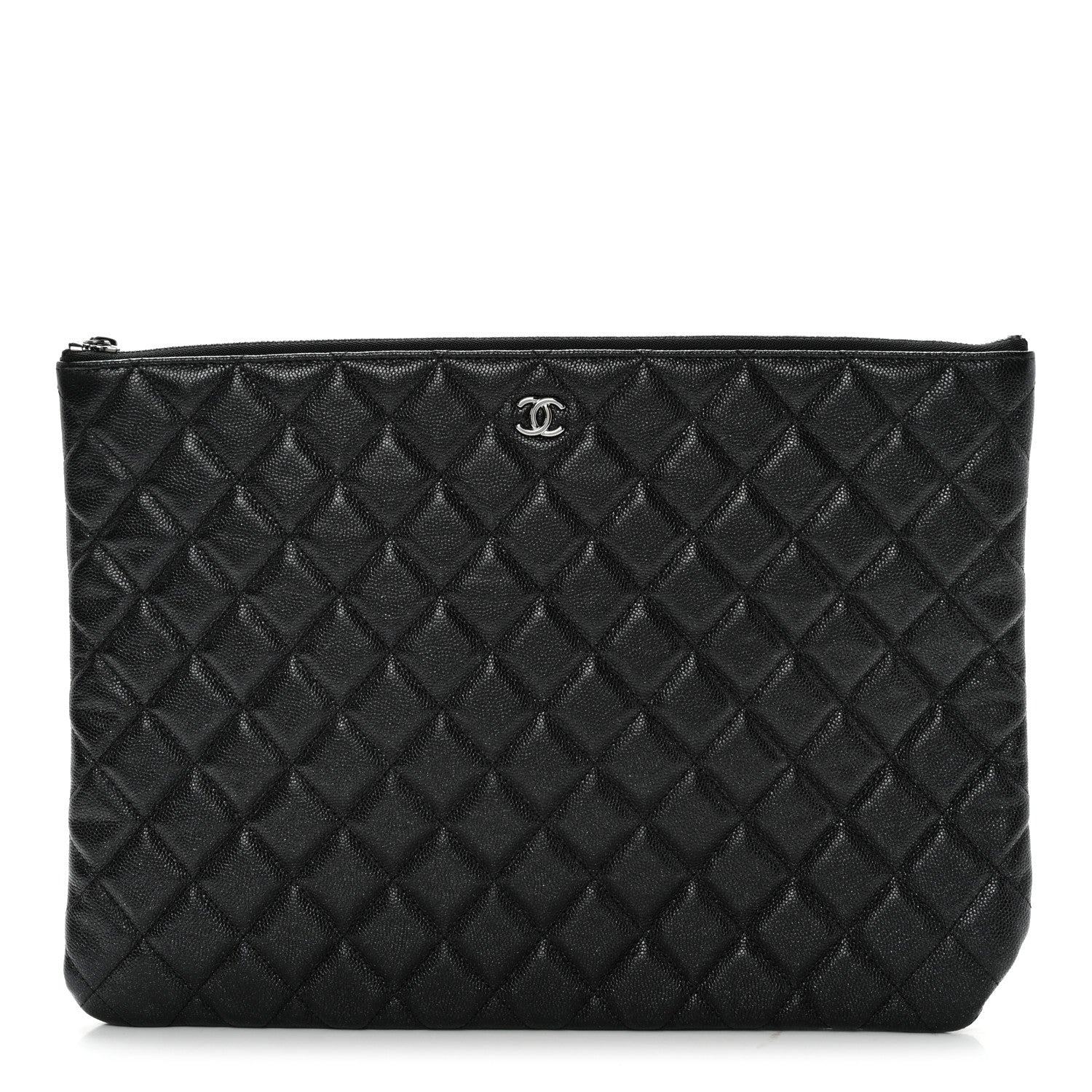 Chanel Iridescent Caviar Quilted Large Cosmetic Case Black 1 of 9