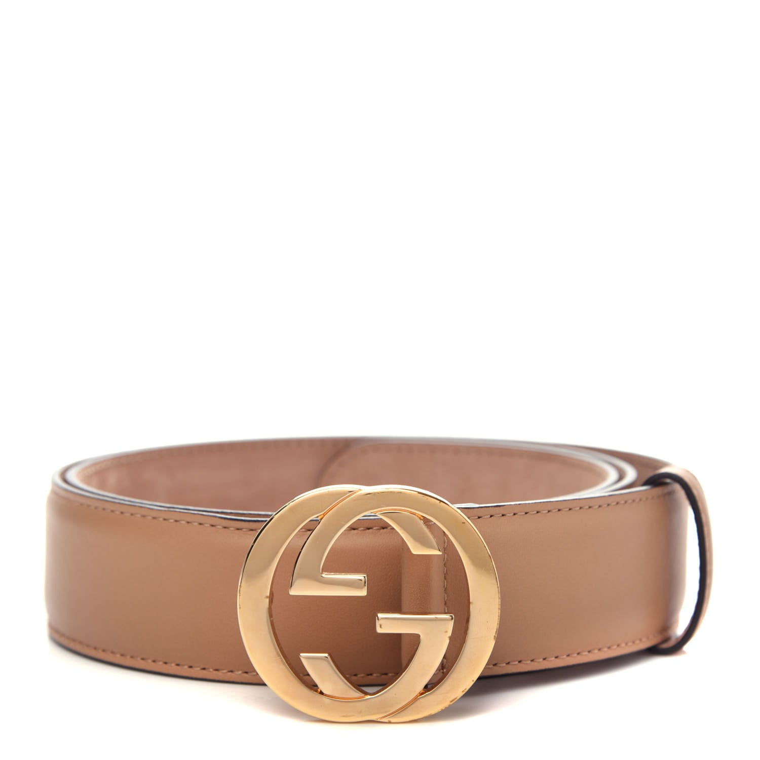 Gucci Calfskin Interlocking G 37mm Belt 95 38 Camelia 1 of 5