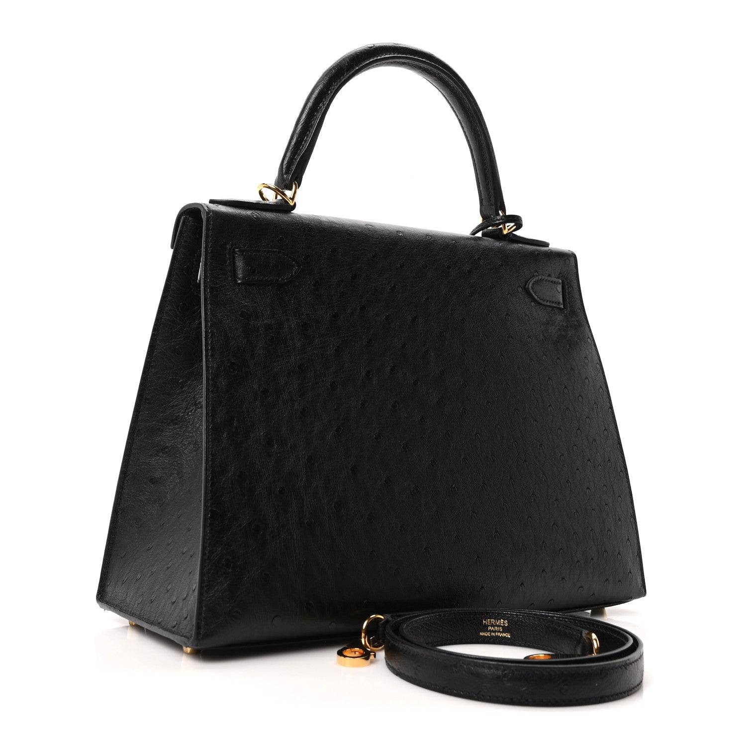 Hermes Ostrich Kelly Sellier 28 Black 3 of 10