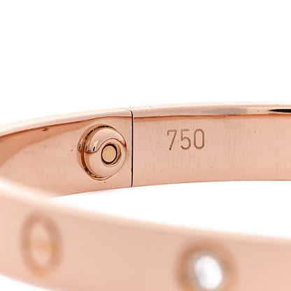 Cartier 18K Pink Gold 4 Diamond LOVE Bracelet 18 4 of 8