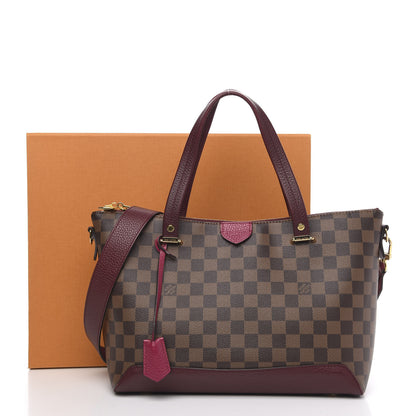 Louis Vuitton Damier Ebene Cuir Taurillon Hyde Park Fuchsia 11 of 12