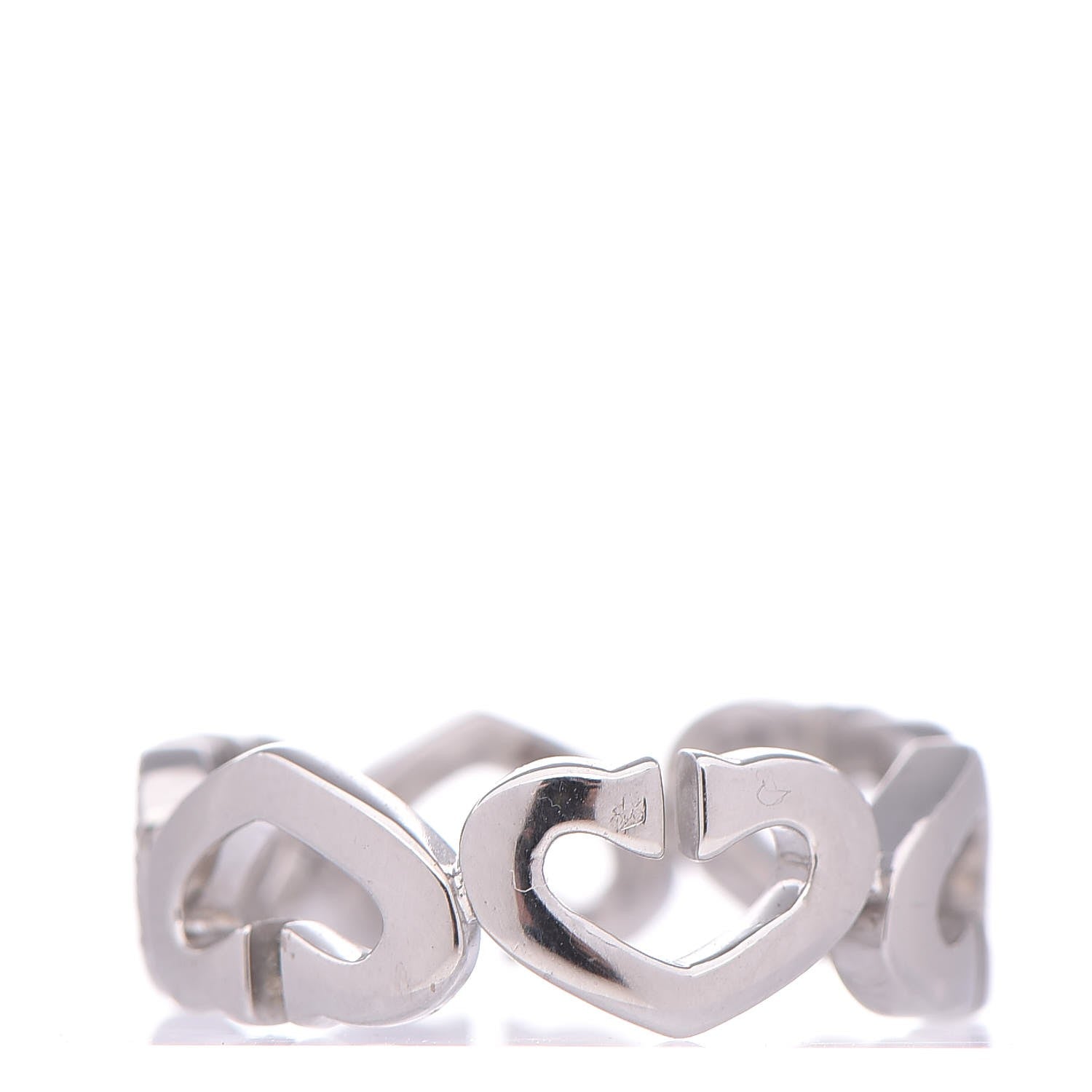Cartier 18K White Gold Diamond Hearts and Symbols Ring 55 7.25 3 of 5
