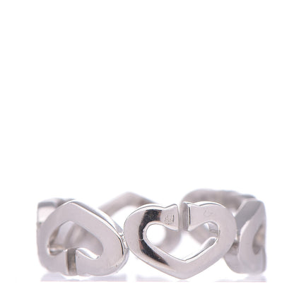 Cartier 18K White Gold Diamond Hearts and Symbols Ring 55 7.25 3 of 5
