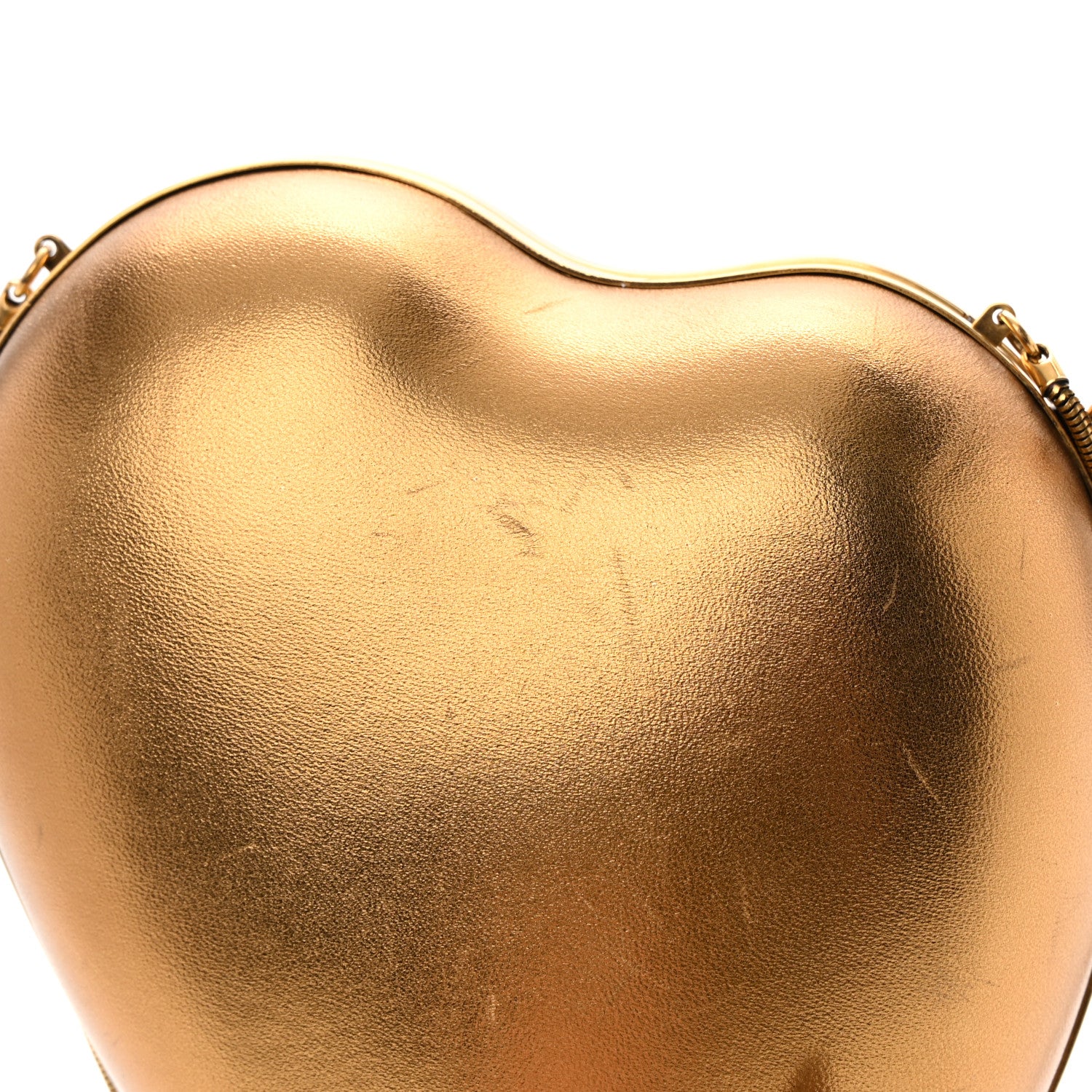 Saint Laurent Smooth Calfskin Heart Monogram Love Box Crossbody Gold 11 of 14