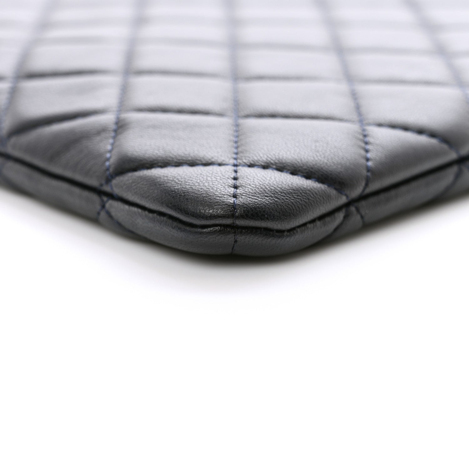 Chanel Lambskin Quilted Medium Cosmetic Case Navy Blue 8 of 9