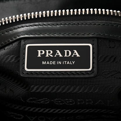 Prada Saffiano Cuir Triangle Logo Embossed Flap Crossbody Black 6 of 9
